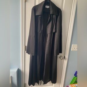 Saint art Elegant Black Women's Trench coat